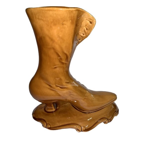 Calif Pottery Victorian Button Up Boot Vase USA No 1224 Vintage - Picture 3 of 6